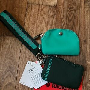 Lululemon Dual Pouch Wristlet in shades of green